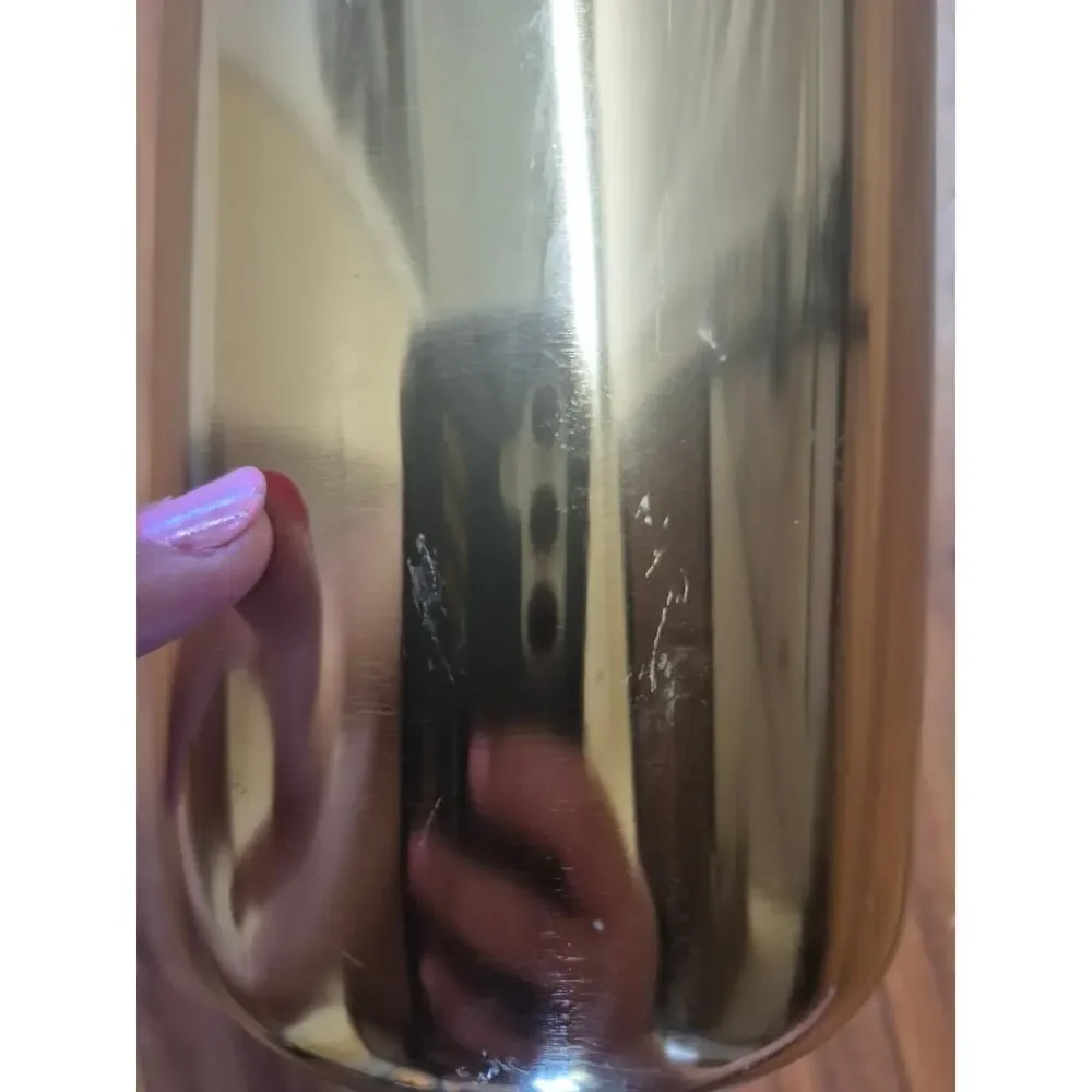 Tall Brass Vase Threshold Cylinder Bud Vase for Tabletop Watertight 11